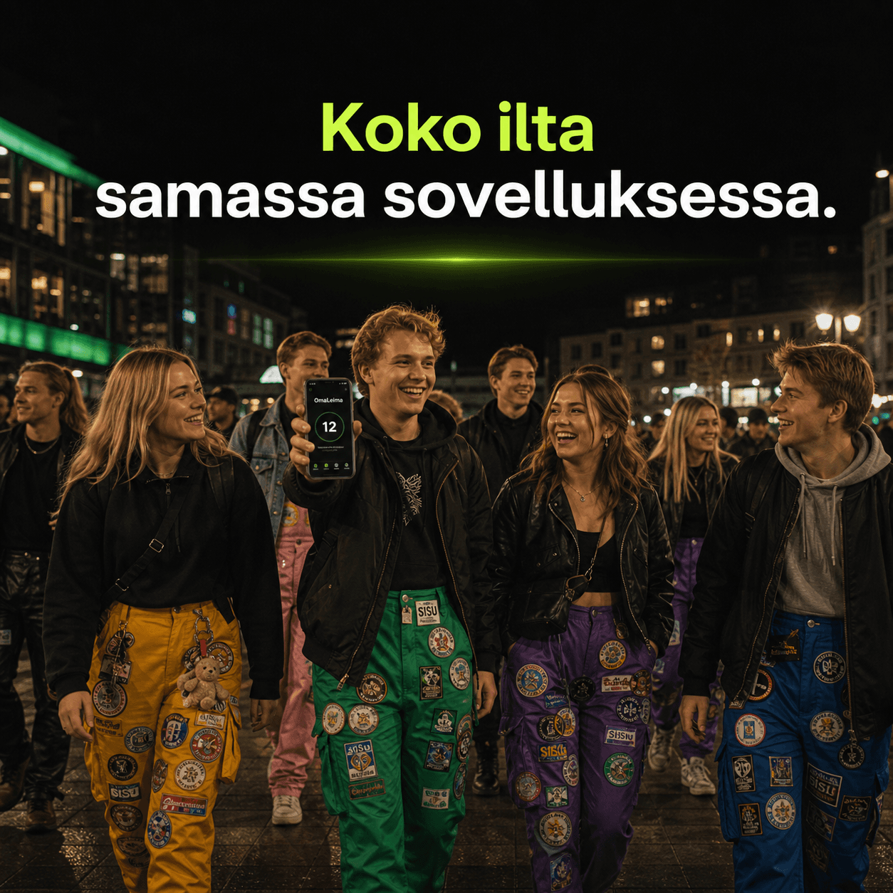 Koko ilta samassa sovelluksessa. – Opiskelijaryhmä appro-illalla.